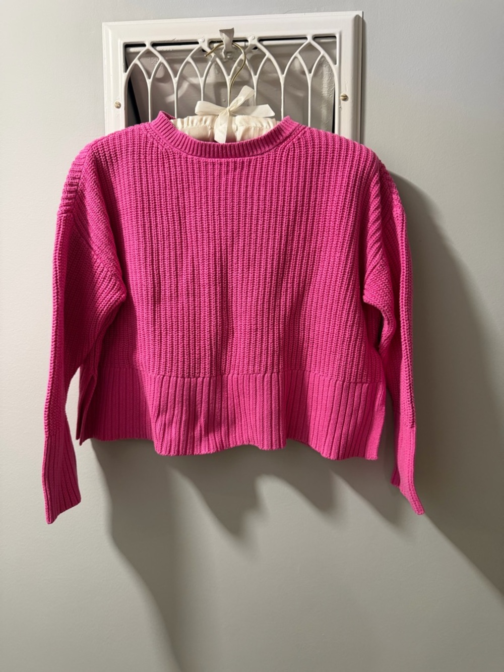 Gap Kids Crewneck Ribbed Sweater - Hot Pink, Sz M (8)